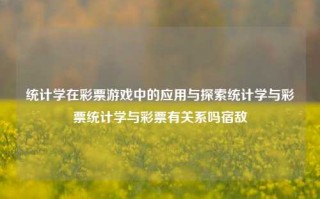 统计学在彩票游戏中的应用与探索统计学与彩票统计学与彩票有关系吗宿敌