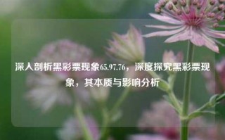 深入剖析黑彩票现象65.97.76，深度探究黑彩票现象，其本质与影响分析，揭秘深层风险，深入揭示65.97.76背后的黑彩票现象