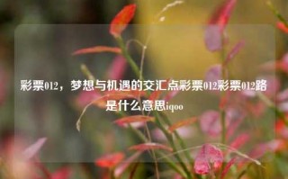 彩票012，梦想与机遇的交汇点彩票012彩票012路是什么意思iqoo