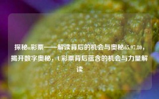 探秘u彩票——解读背后的机会与奥秘65.97.80，揭开数字奥秘，U彩票背后蕴含的机会与力量解读，探秘U彩票，解码数字背后的机会与力量