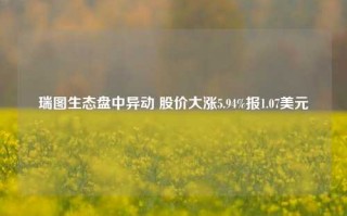 瑞图生态盘中异动 股价大涨5.94%报1.07美元