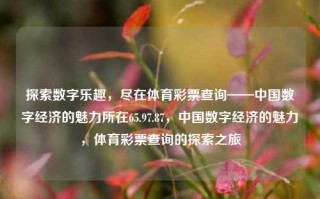 探索数字乐趣，尽在体育彩票查询——中国数字经济的魅力所在65.97.87，中国数字经济的魅力，体育彩票查询的探索之旅，体育彩票查询引领数字经济狂潮 —— 中国99区吸引创新用户享双星炫金荣誉游戏魅力旅程！