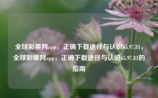 全球彩票网app，正确下载途径与认识65.97.81，全球彩票网app，正确下载途径与认识65.97.81的指南，建议，全球彩票网app的正确下载途径与认识指南