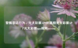 警惕非法行为，光大彩票APP的真相光大彩票APP光大彩票app视频passion