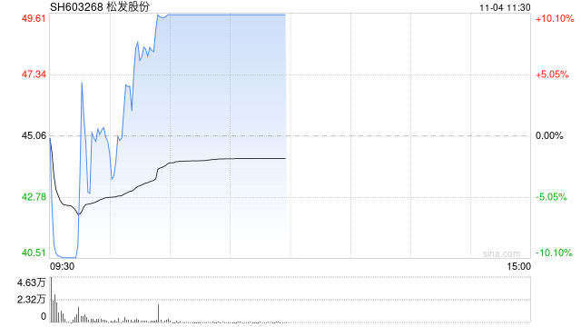 松发股份等4股盘中上演“地天板”-第1张图片-彩票资讯