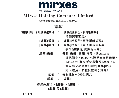 觅瑞Mirxes递交IPO招股书拟香港上市 中金、建银联席保荐 孙彤宇持股逾22%-第1张图片-彩票资讯