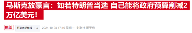 大选风暴席卷金融市场，投行开始关注马斯克“当官”的潜在影响-第1张图片-彩票资讯