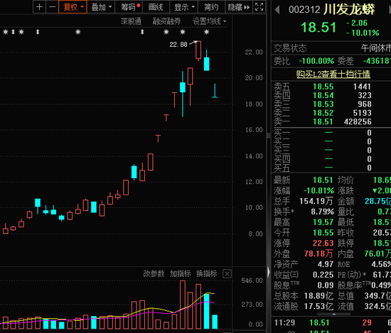 被“杀猪”？主播热推的人气股川发龙蟒，巨量跌停！-第1张图片-彩票资讯