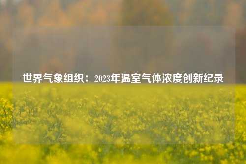 世界气象组织：2023年温室气体浓度创新纪录-第1张图片-彩票资讯