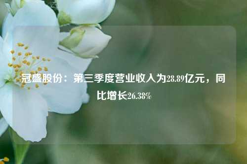 冠盛股份：第三季度营业收入为28.89亿元，同比增长26.38%-第1张图片-彩票资讯