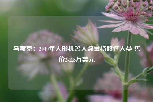 马斯克：2040年人形机器人数量将超过人类 售价2-2.5万美元-第1张图片-彩票资讯