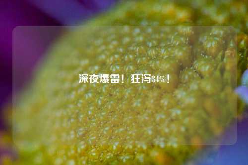 深夜爆雷！狂泻34%！-第1张图片-彩票资讯