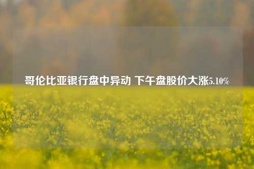 哥伦比亚银行盘中异动 下午盘股价大涨5.10%-第1张图片-彩票资讯