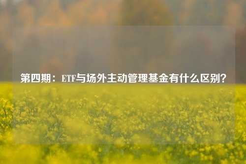 第四期：ETF与场外主动管理基金有什么区别？-第1张图片-彩票资讯