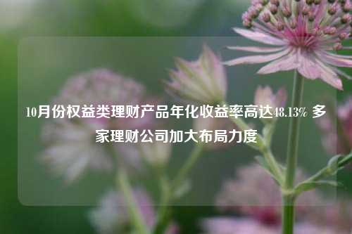 10月份权益类理财产品年化收益率高达48.13% 多家理财公司加大布局力度-第1张图片-彩票资讯