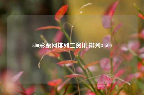 500彩票网排列三资讯,排列3 500-第1张图片-彩票资讯