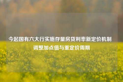 今起国有六大行实施存量房贷利率新定价机制  调整加点值与重定价周期-第1张图片-彩票资讯