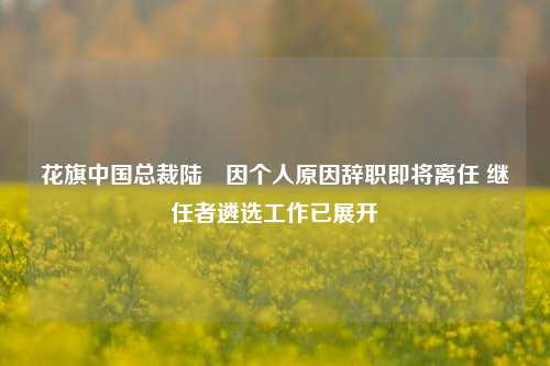 花旗中国总裁陆烜因个人原因辞职即将离任 继任者遴选工作已展开-第1张图片-彩票资讯