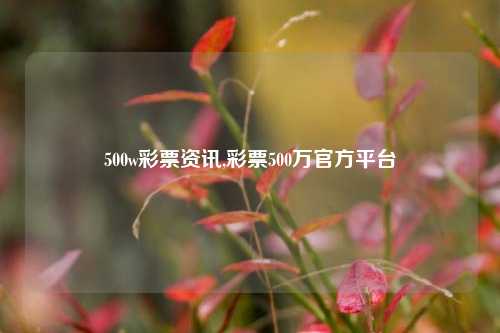 500w彩票资讯,彩票500万官方平台-第1张图片-彩票资讯