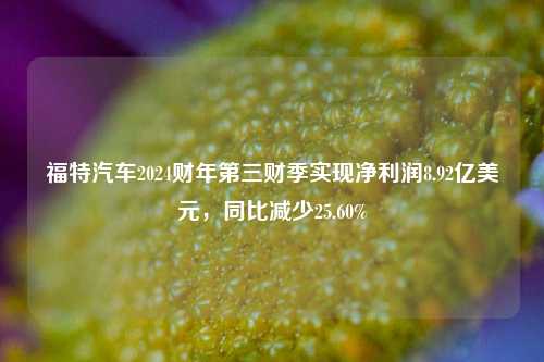 福特汽车2024财年第三财季实现净利润8.92亿美元，同比减少25.60%-第1张图片-彩票资讯