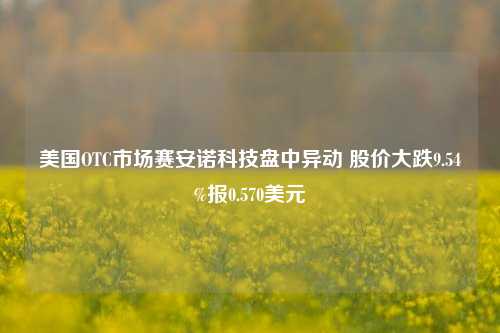 美国OTC市场赛安诺科技盘中异动 股价大跌9.54%报0.570美元-第1张图片-彩票资讯