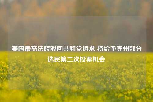 美国最高法院驳回共和党诉求 将给予宾州部分选民第二次投票机会-第1张图片-彩票资讯