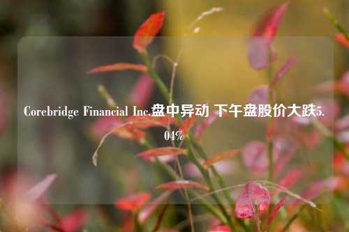 Corebridge Financial Inc.盘中异动 下午盘股价大跌5.04%-第1张图片-彩票资讯