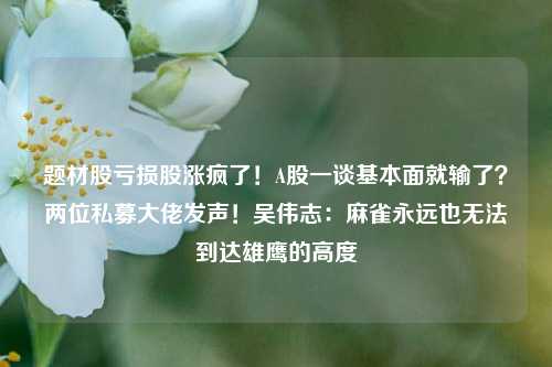 题材股亏损股涨疯了！A股一谈基本面就输了？两位私募大佬发声！吴伟志：麻雀永远也无法到达雄鹰的高度-第1张图片-彩票资讯