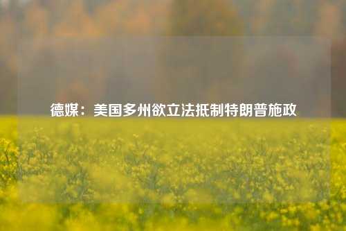 德媒：美国多州欲立法抵制特朗普施政-第1张图片-彩票资讯