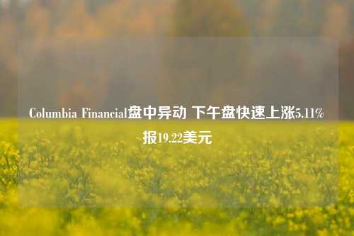 Columbia Financial盘中异动 下午盘快速上涨5.11%报19.22美元-第1张图片-彩票资讯