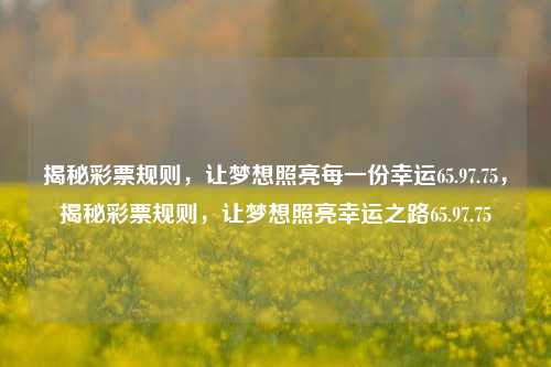 揭秘彩票规则，让梦想照亮每一份幸运65.97.75，揭秘彩票规则，让梦想照亮幸运之路65.97.75，揭秘彩票规则，点亮幸运之路，65.97.75的秘密与梦想实现之道-第1张图片-彩票资讯