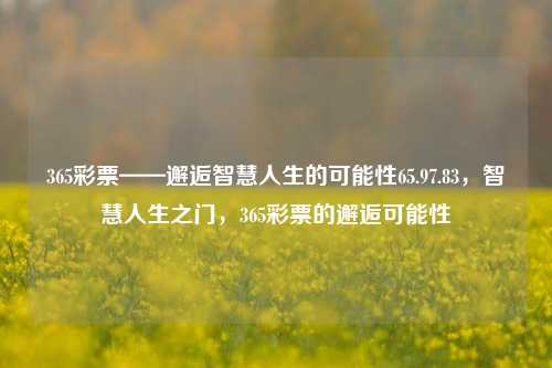 365彩票——邂逅智慧人生的可能性65.97.83，智慧人生之门，365彩票的邂逅可能性，365彩票，开启智慧人生的邂逅之门-第1张图片-彩票资讯