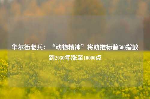 华尔街老兵：“动物精神”将助推标普500指数到2030年涨至10000点-第1张图片-彩票资讯