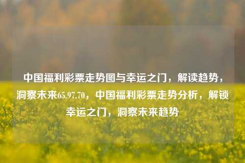 中国福利彩票走势图与幸运之门，解读趋势，洞察未来65.97.70，中国福利彩票走势分析，解锁幸运之门，洞察未来趋势，解析中国福利彩票走势图，洞察未来趋势，解锁幸运之门-第1张图片-彩票资讯