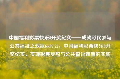 中国福利彩票快乐8开奖纪实——成就彩民梦与公共福祉之双赢65.97.72，中国福利彩票快乐8开奖纪实，实现彩民梦想与公共福祉双赢的实践，中国福利彩票快乐8开奖纪实，彩民梦想与公共福祉的共赢实践-第1张图片-彩票资讯