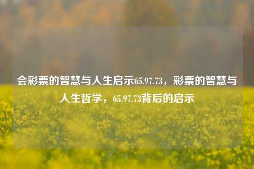 会彩票的智慧与人生启示65.97.73，彩票的智慧与人生哲学，65.97.73背后的启示，彩票的智慧与人生哲学，65.97.73背后的启示-第1张图片-彩票资讯