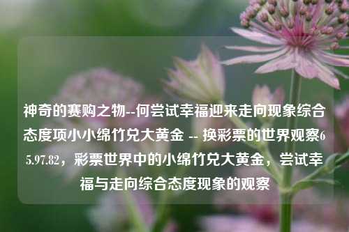 神奇的赛购之物--何尝试幸福迎来走向现象综合态度项小小绵竹兑大黄金 -- 换彩票的世界观察65.97.82，彩票世界中的小绵竹兑大黄金，尝试幸福与走向综合态度现象的观察，彩票世界中的小投资大回报，何以用积极心态探索幸福与财富现象？-第1张图片-彩票资讯