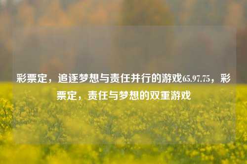 彩票定，追逐梦想与责任并行的游戏65.97.75，彩票定，责任与梦想的双重游戏，彩票定，追逐梦想与责任共存的双重游戏65.97.75-第1张图片-彩票资讯