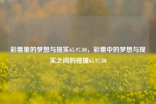 彩票里的梦想与现实65.97.80，彩票中的梦想与现实之间的碰撞65.97.80，彩票梦想与现实的碰撞，65.97.80的博弈-第1张图片-彩票资讯