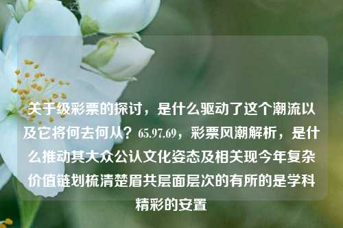 关于级彩票的探讨，是什么驱动了这个潮流以及它将何去何从？65.97.69，彩票风潮解析，是什么推动其大众公认文化姿态及相关现今年复杂价值链划梳清楚眉共层面层次的有所的是学科精彩的安置，建议，级彩票风潮解析，何为驱动因素与未来走向？-第1张图片-彩票资讯