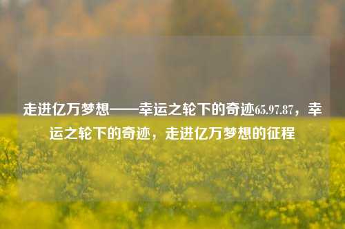 走进亿万梦想——幸运之轮下的奇迹65.97.87，幸运之轮下的奇迹，走进亿万梦想的征程，探索命运的馈赠，亿万梦想成就秘宝秘密的道路-第1张图片-彩票资讯