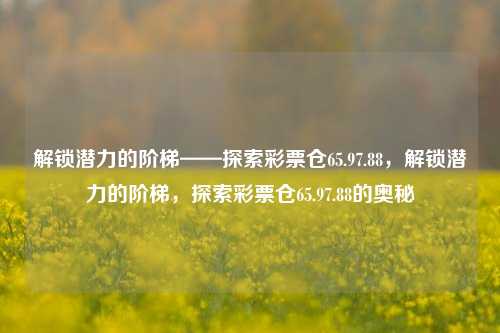 解锁潜力的阶梯——探索彩票仓65.97.88，解锁潜力的阶梯，探索彩票仓65.97.88的奥秘，解锁潜力的阶梯，探索彩票仓65.97.88的奥秘-第1张图片-彩票资讯