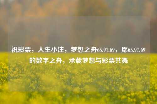 祝彩票，人生小注，梦想之舟65.97.69，愿65.97.69的数字之舟，承载梦想与彩票共舞，以梦想之舟追寻好运-解读65.97.69彩票背后的期待与憧憬-第1张图片-彩票资讯