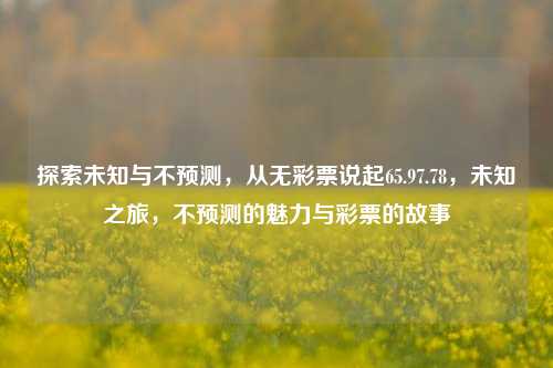 探索未知与不预测，从无彩票说起65.97.78，未知之旅，不预测的魅力与彩票的故事，未知的吸引力，探索无彩票背后的奇遇-第1张图片-彩票资讯