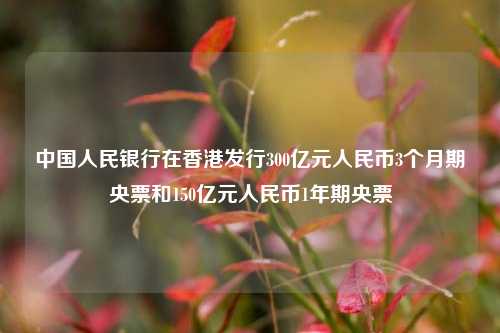 中国人民银行在香港发行300亿元人民币3个月期央票和150亿元人民币1年期央票-第1张图片-彩票资讯