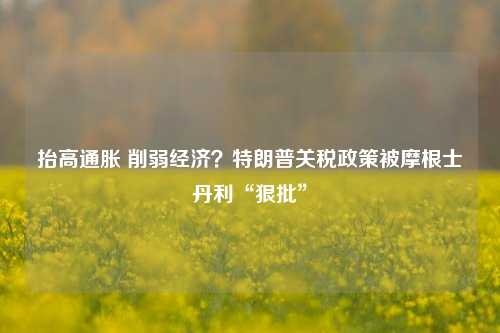 抬高通胀 削弱经济？特朗普关税政策被摩根士丹利“狠批”-第1张图片-彩票资讯