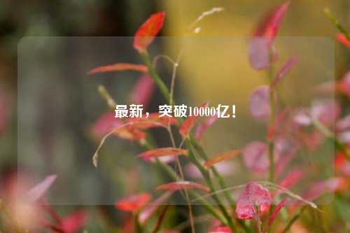 最新，突破10000亿！-第1张图片-彩票资讯