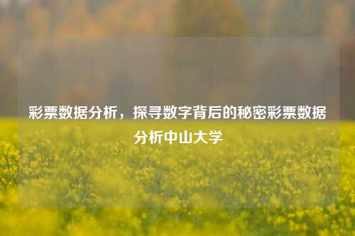 彩票数据分析，探寻数字背后的秘密彩票数据分析中山大学-第1张图片-彩票资讯