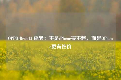 OPPO Reno13 体验：不是iPhone买不起，而是OPhone更有性价-第1张图片-彩票资讯