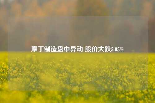 摩丁制造盘中异动 股价大跌5.05%-第1张图片-彩票资讯